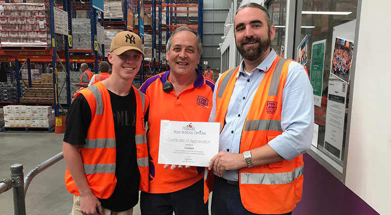 Student receiving certificate