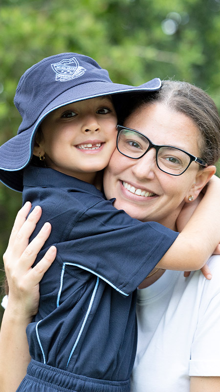 Happy mother and daughter from Our Lady of Lourdes Primary Seven Hills