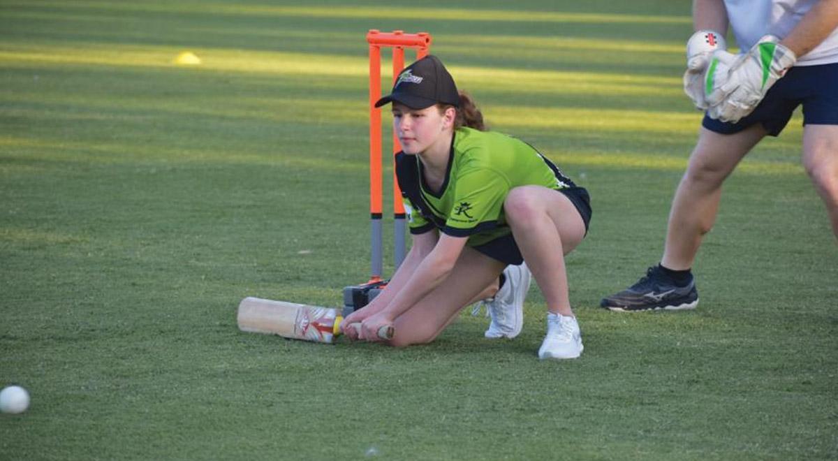 Layla Sharp playing Blind Cricket