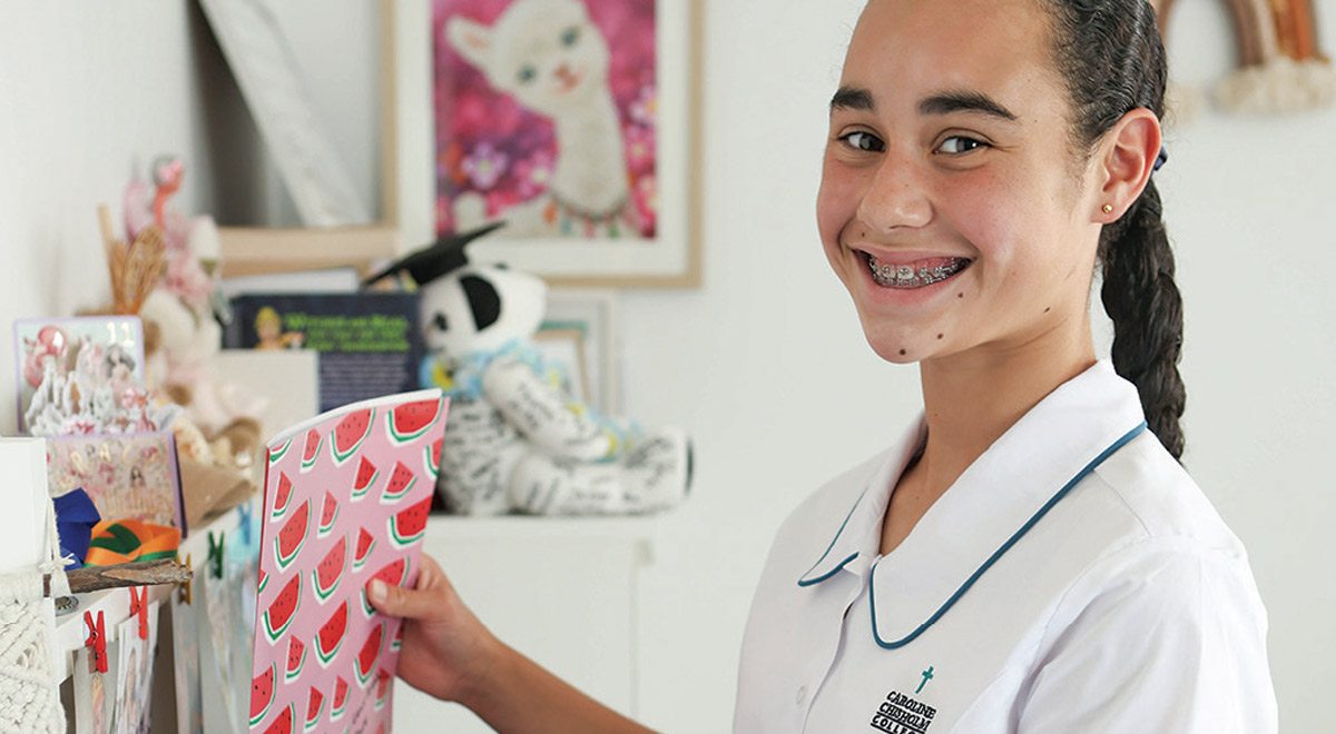 Grace Peters, who will be starting Year 7 at Caroline Chisholm College after graduating from St Mary MacKillop Primary