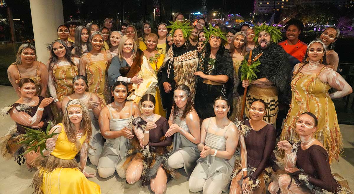 A group of young Aboriginal women performed the Welcome to Country at the Women's World Cup last week.
