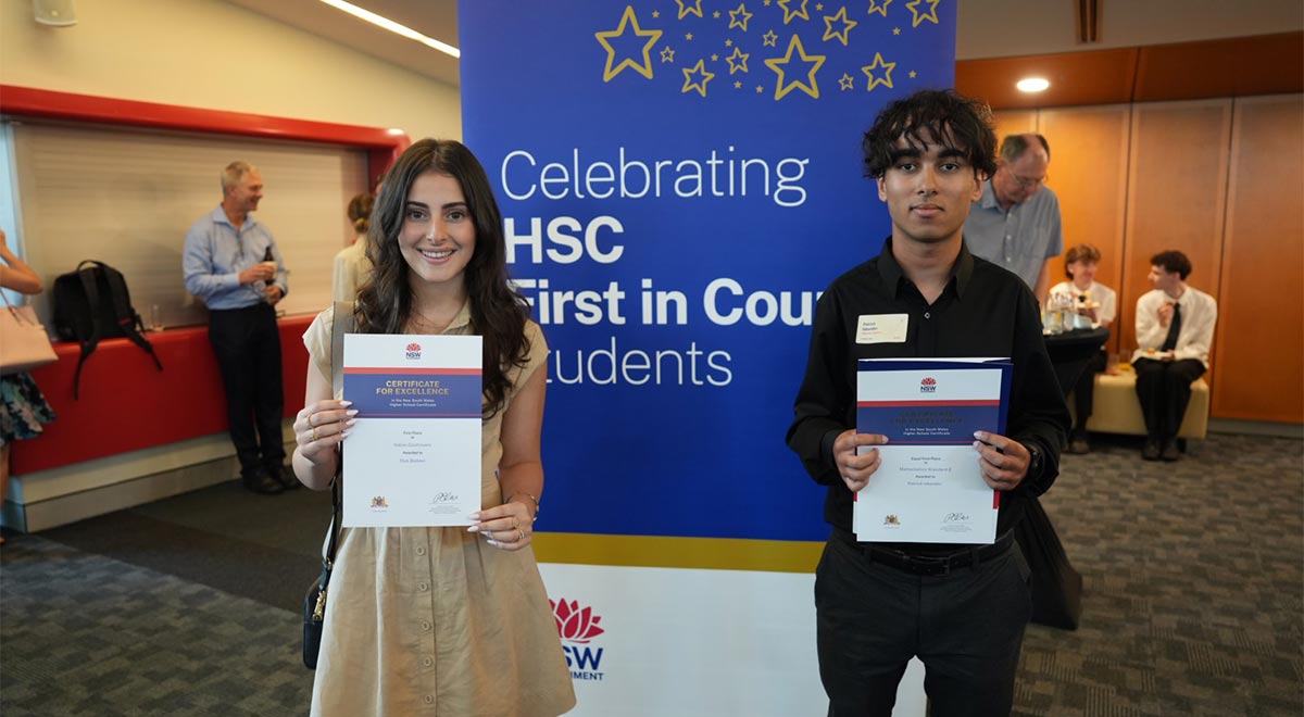 Diya Badawi and Patrick Iskander achieved First-in-Course