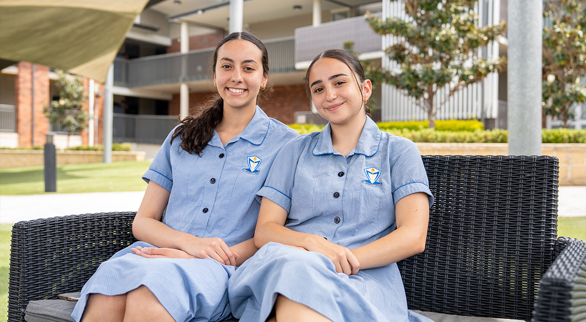 Studies of Religion II (two-unit) students (left to right) Karen Selwanis and Janessa Georges.