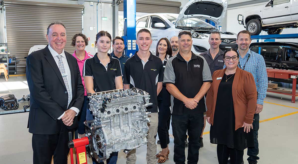 Kalan Markson, Ashleigh O'Brien. and CathWest Innovation College Principal, Paul Stenning.