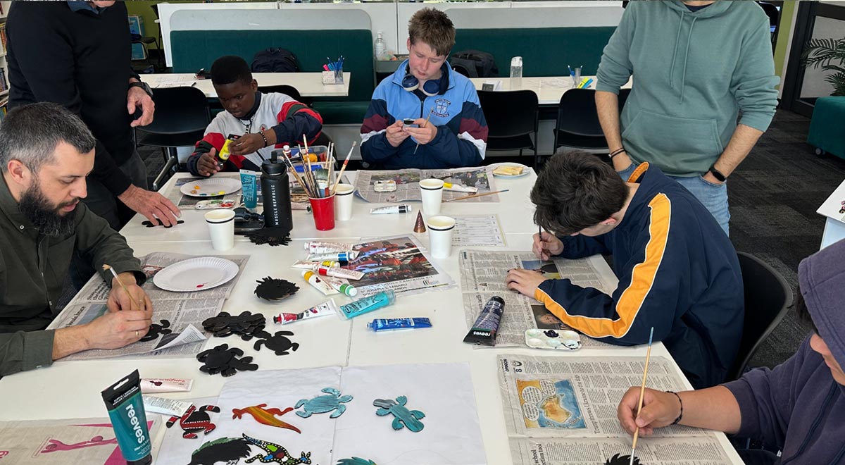 Marist Learning Zone students engaging in arts and crafts